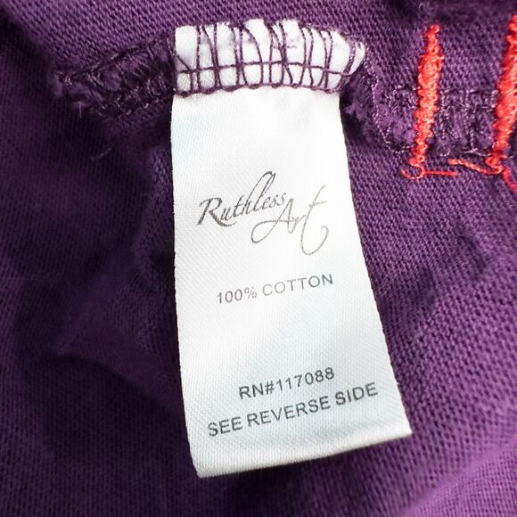 Ruthless Art Short Sleeve V Neck Shirt Womens 3XL Purple Bling Eclectic Y2K - Picture 16 of 16